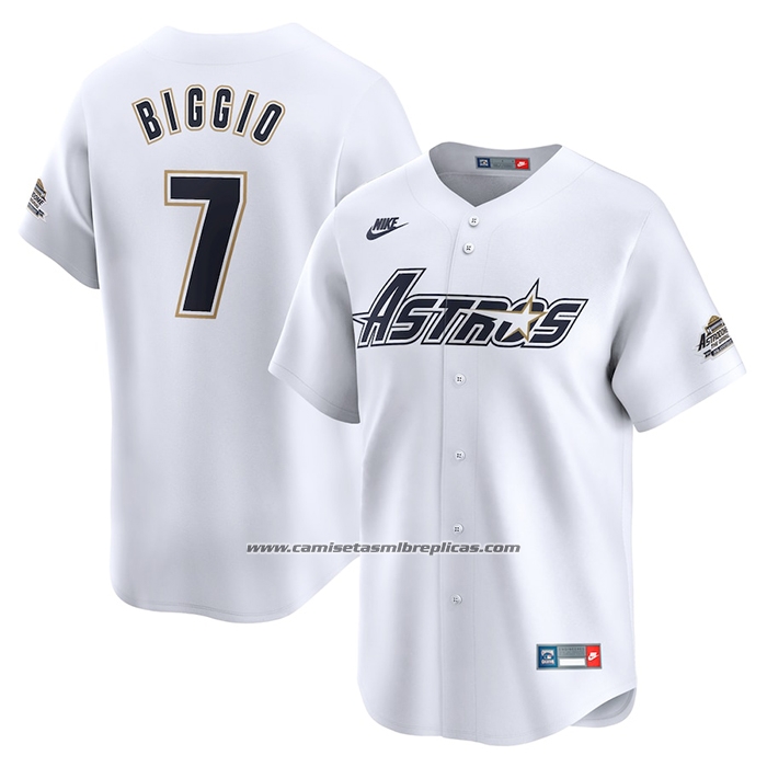 Camiseta Beisbol Hombre Houston Astros Craig Biggio Throwback Cooperstown Collection Limited Blanco